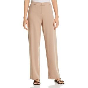 Eileen Fisher Tan Wide Leg Ponte Jersey Trousers Pants XL Elastic Back USA Made